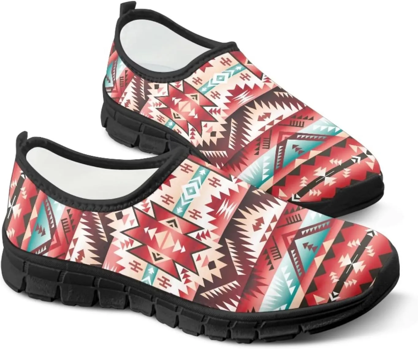 Howilath Mandala Print Slip on Loafers for Women No Laces Casual Sport Shoes Hands Free Shoes with Anti-Slip Sole