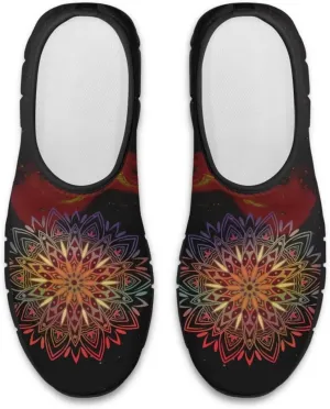 Howilath Mandala Print Slip on Loafers for Women No Laces Casual Sport Shoes Hands Free Shoes with Anti-Slip Sole