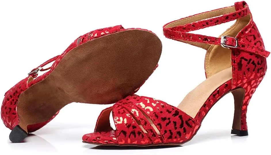 HROYL Dance Shoes for Women Latin Dance Shoes Women Ballroom Tango High Heel Women Dance Shoes,QJW6187/6200