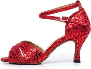 HROYL Dance Shoes for Women Latin Dance Shoes Women Ballroom Tango High Heel Women Dance Shoes,QJW6187/6200