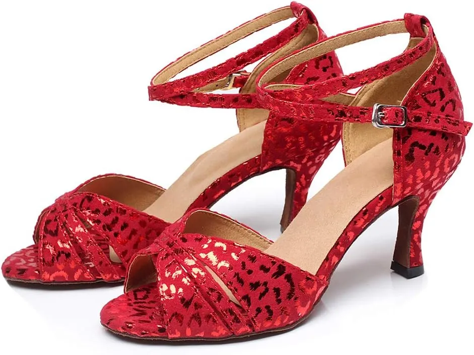 HROYL Dance Shoes for Women Latin Dance Shoes Women Ballroom Tango High Heel Women Dance Shoes,QJW6187/6200