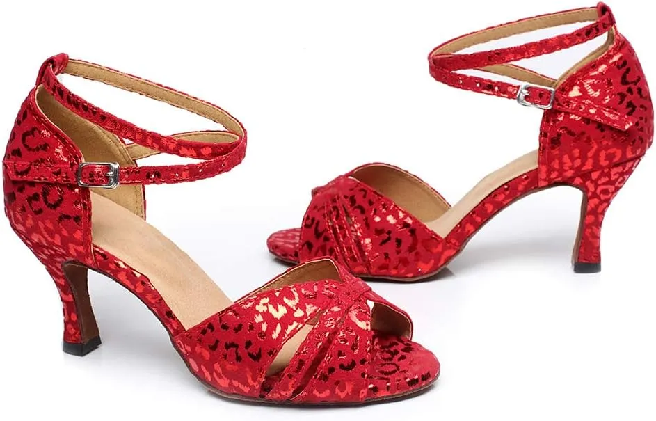 HROYL Dance Shoes for Women Latin Dance Shoes Women Ballroom Tango High Heel Women Dance Shoes,QJW6187/6200