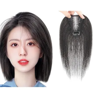 Human Hair Toppers for Women Swiss Base Clip in Topper Middle Part Straight Hair Toppers with Thinning Hair Hairpieces 7 * 9 25cm Mocha Brown