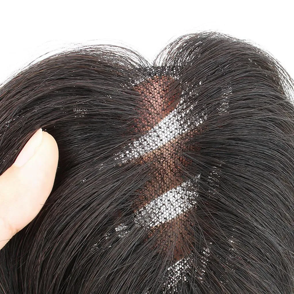 Human Hair Toppers for Women Swiss Base Clip in Topper Middle Part Straight Hair Toppers with Thinning Hair Hairpieces 7 * 9 25cm Mocha Brown