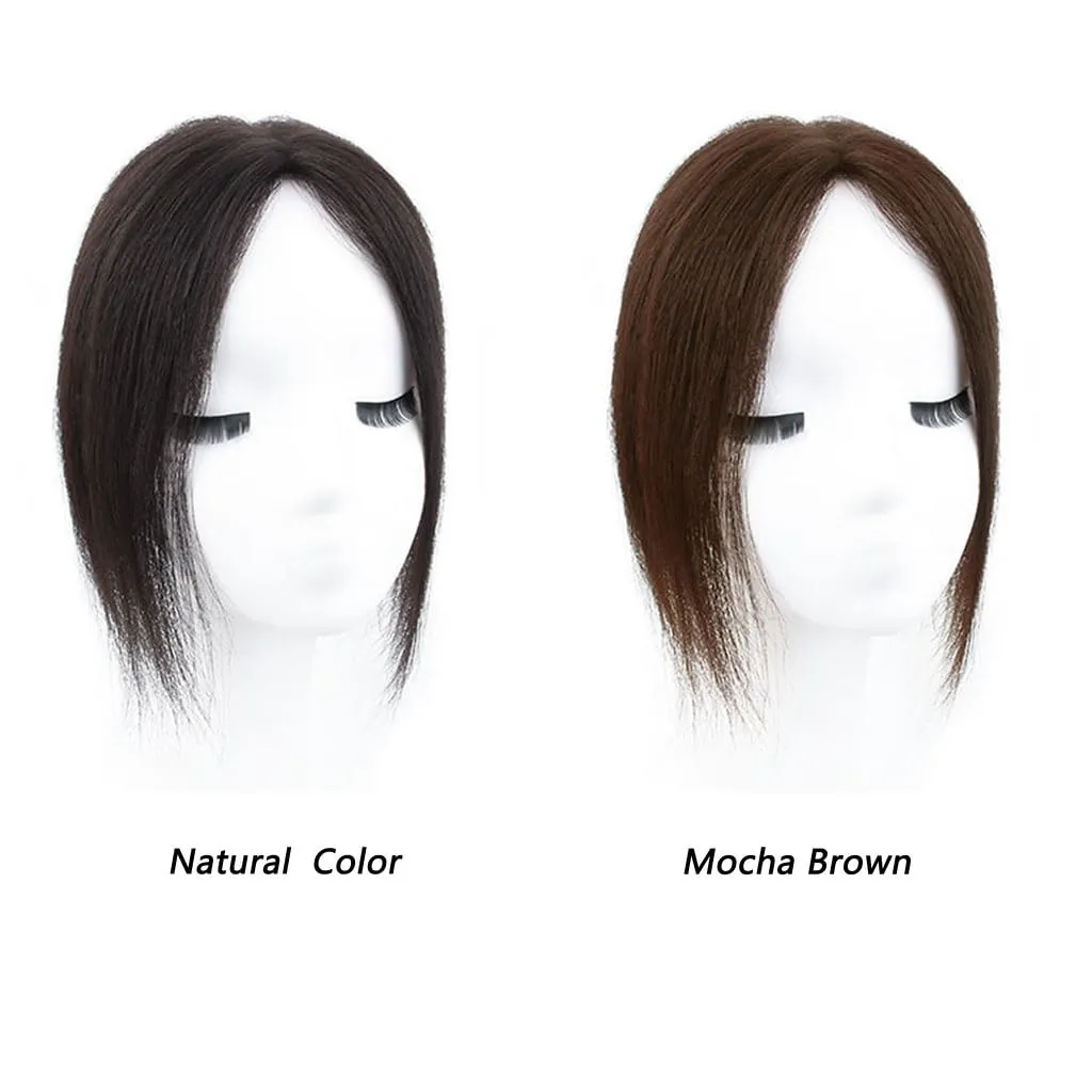 Human Hair Toppers for Women Swiss Base Clip in Topper Middle Part Straight Hair Toppers with Thinning Hair Hairpieces 7 * 9 25cm Mocha Brown