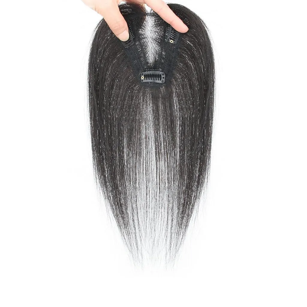 Human Hair Toppers for Women Swiss Base Clip in Topper Middle Part Straight Hair Toppers with Thinning Hair Hairpieces 7 * 9 25cm Mocha Brown
