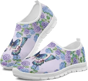 Hummingbird Floral Print Lightweight Walking Shoes for Women Mesh Casual Sneakers Size 5-10.5