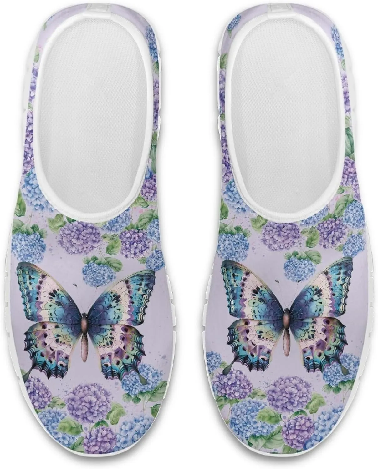 Hummingbird Floral Print Lightweight Walking Shoes for Women Mesh Casual Sneakers Size 5-10.5