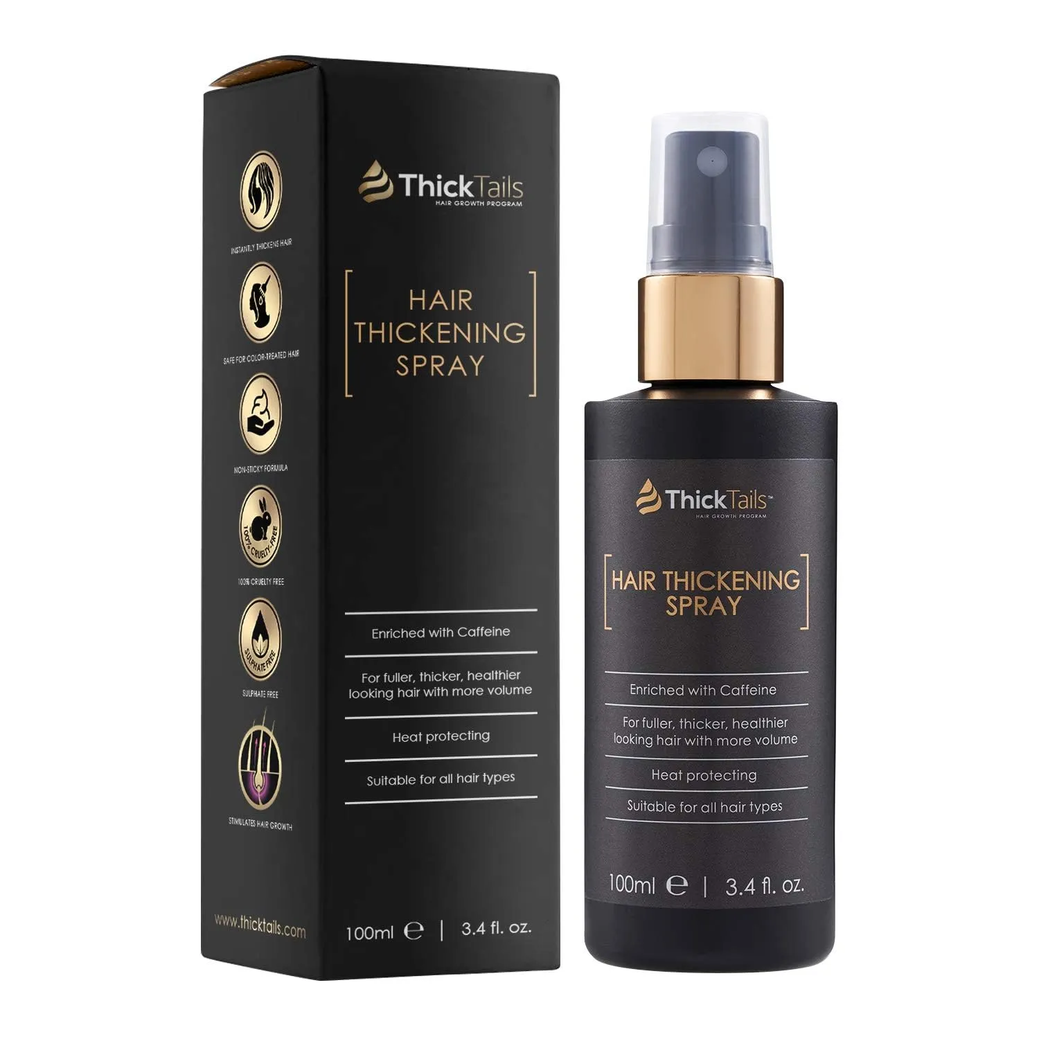 Instant Hair Thickening Spray for Women & Men | Boosts Volume, Fuller-Looking Hair in Seconds | Sulphate-Free, Caffeine & Keratin Infused Pre-Styler | Lightweight, No Residue, 3.4 fl.oz