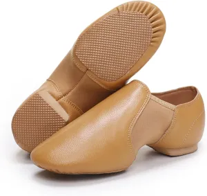 Jazz Shoes for Girls Slip-On Dance Shoes Genuine Leather Jazz Dance Shoes for Girls Boys（Little Kid/Big Kid）