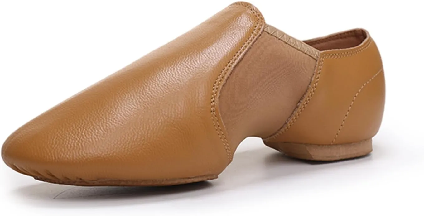Jazz Shoes for Girls Slip-On Dance Shoes Genuine Leather Jazz Dance Shoes for Girls Boys（Little Kid/Big Kid）