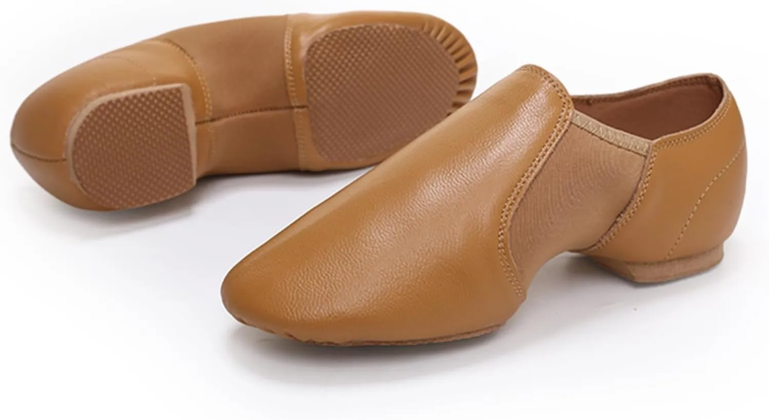 Jazz Shoes for Girls Slip-On Dance Shoes Genuine Leather Jazz Dance Shoes for Girls Boys（Little Kid/Big Kid）