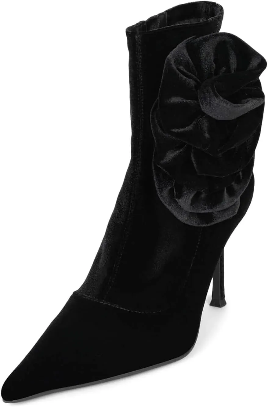 Jeffrey Campbell FLORETTE Boots Black Crushed Velv
