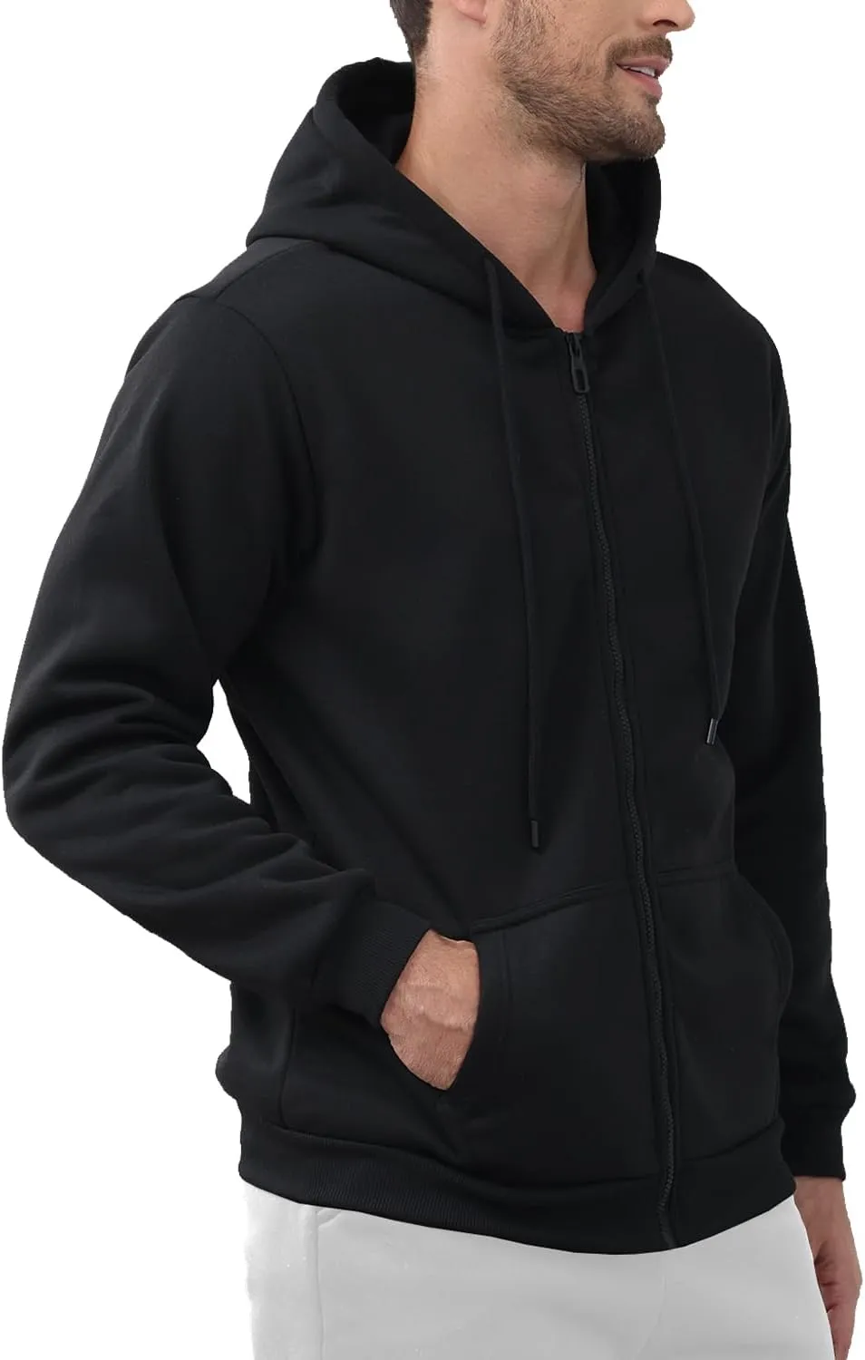 JIHUILAI Men's Fleece Hoodies with Zipper Lightweight Long Sleeve Active Mens Jackets Sports Full Zip Sweatshirts, S-3XL