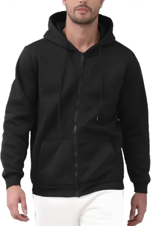 JIHUILAI Men's Fleece Hoodies with Zipper Lightweight Long Sleeve Active Mens Jackets Sports Full Zip Sweatshirts, S-3XL