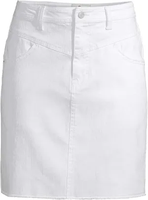 Jordache Vintage Women's Sloane Yoke Front High Rise Skirt (White)