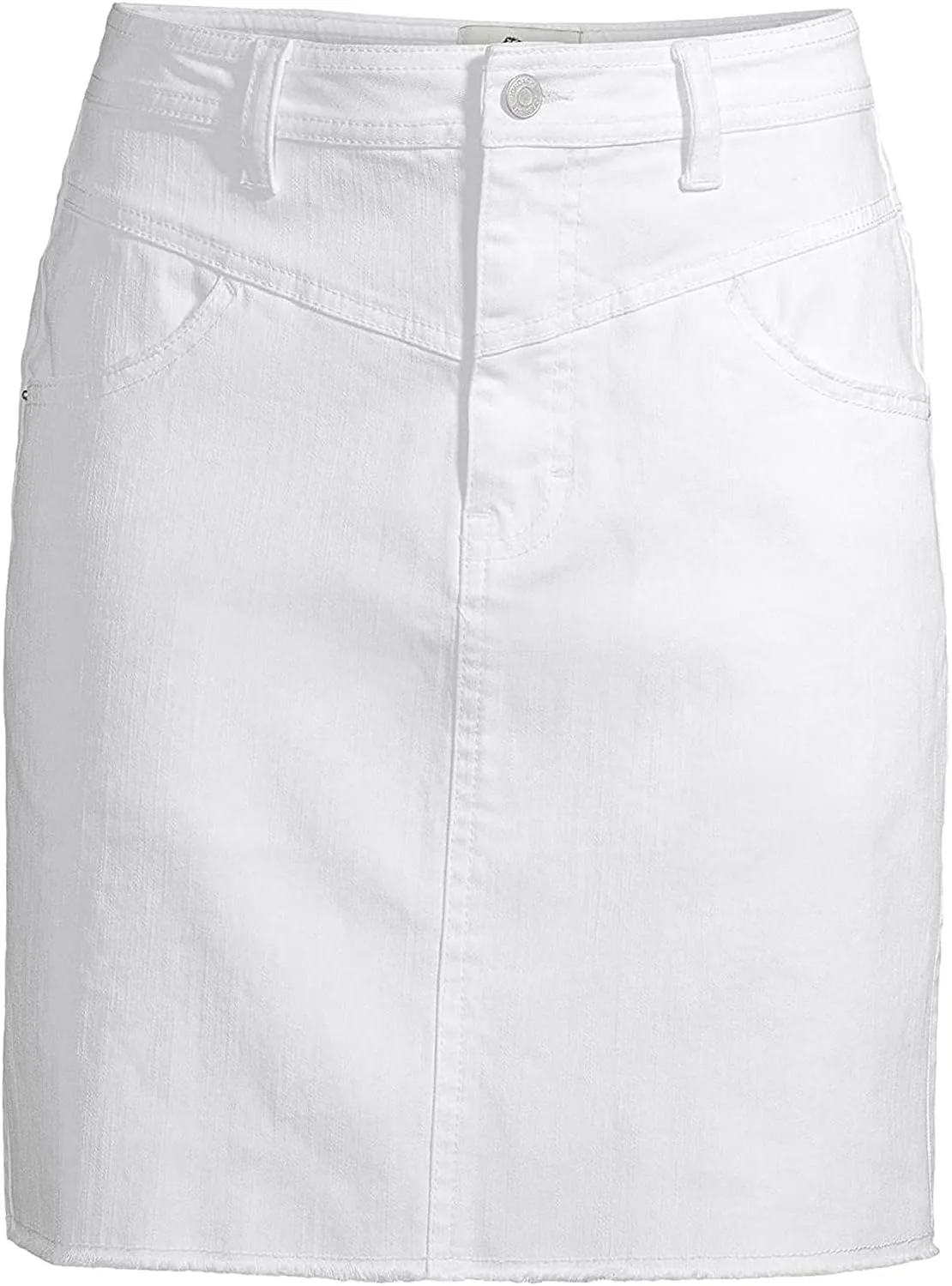 Jordache Vintage Women's Sloane Yoke Front High Rise Skirt (White)