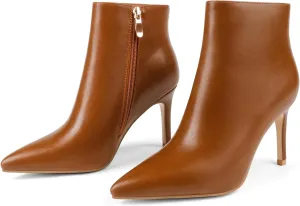 JOY IN LOVE Women's Ankle Boots Middle Heel Pointed Toe Stiletto Boots