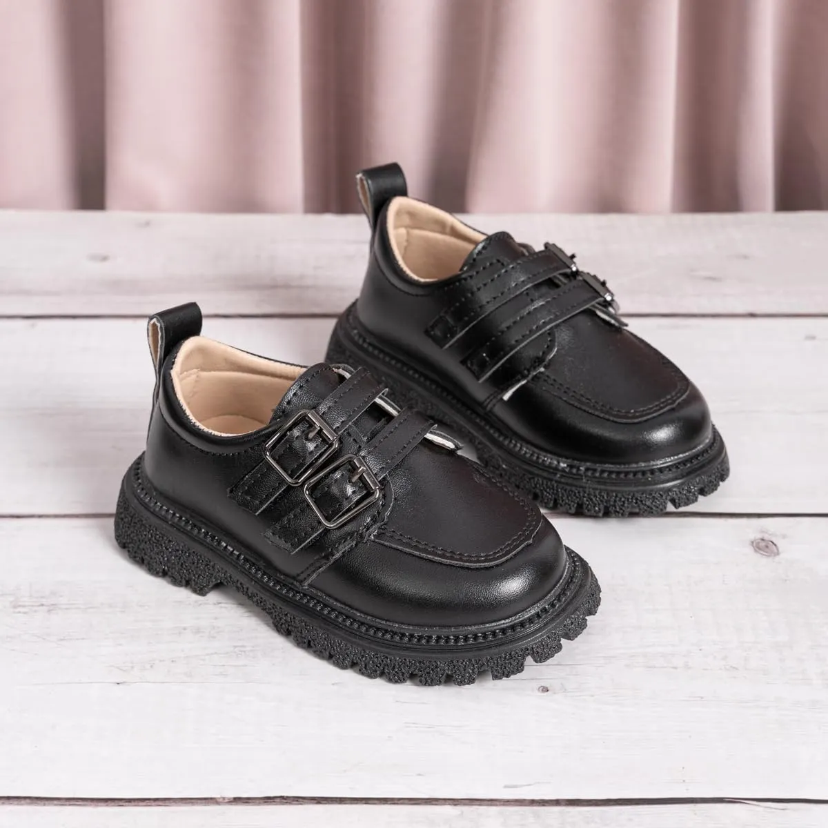 Kannior Boys Girls Oxford PU Leather Shoes Little Kid Wedding Dress Shoes Toddler Lace Up Non-Slip Texture Sole Loafer Flats Classic School Uniform Walking Shoes