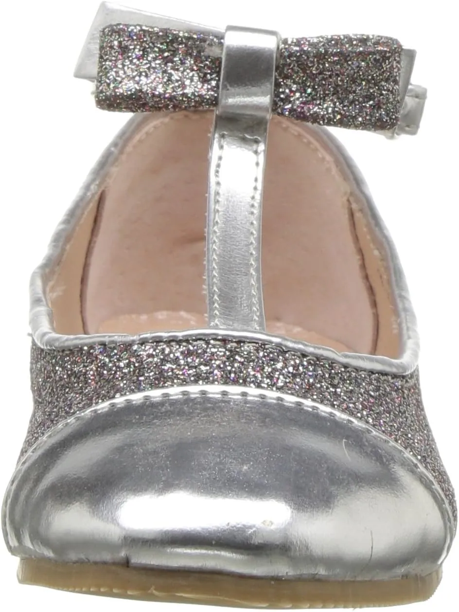 Kid's Glitter T-Strap Flat