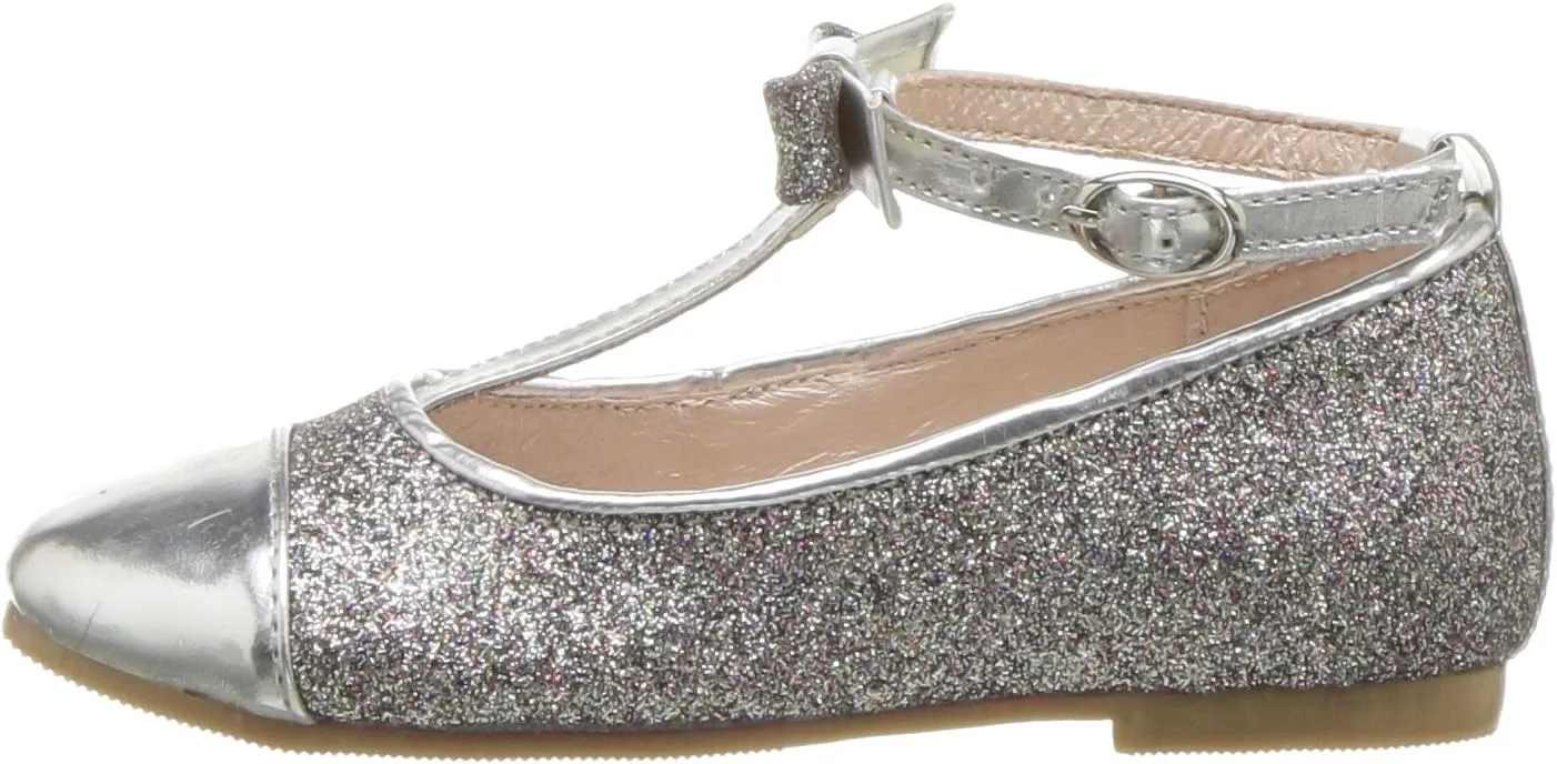 Kid's Glitter T-Strap Flat
