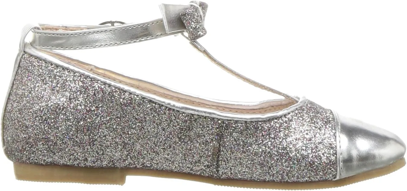 Kid's Glitter T-Strap Flat
