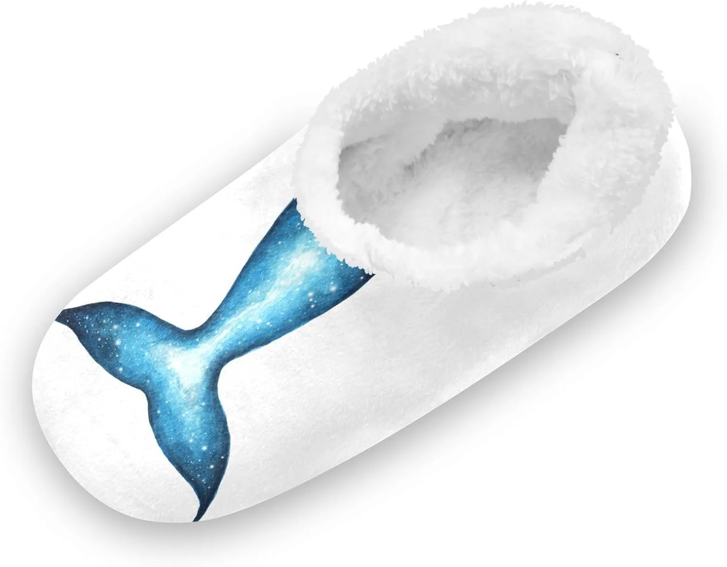 Kids Winter Slippers for Boys Girls Fish Tail Galaxy Whale Warm Soft Non Slip House Slippers Children Indoor