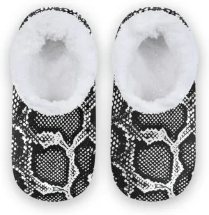 Kids Winter Slippers Snakes Skin Texture Pattern White Black Warm Soft Non Slip House Slippers for Boys Girls Indoor