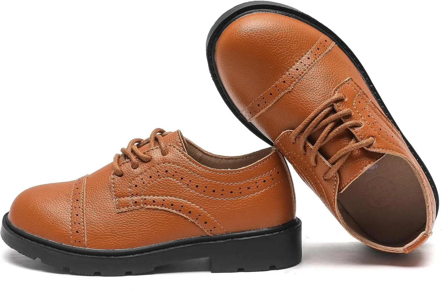 kkdom Boys Girls Classic Lace-Up School Uniform Comfort Oxfords Dress Shoes Loafer Flats (Toddler/Little Kid)