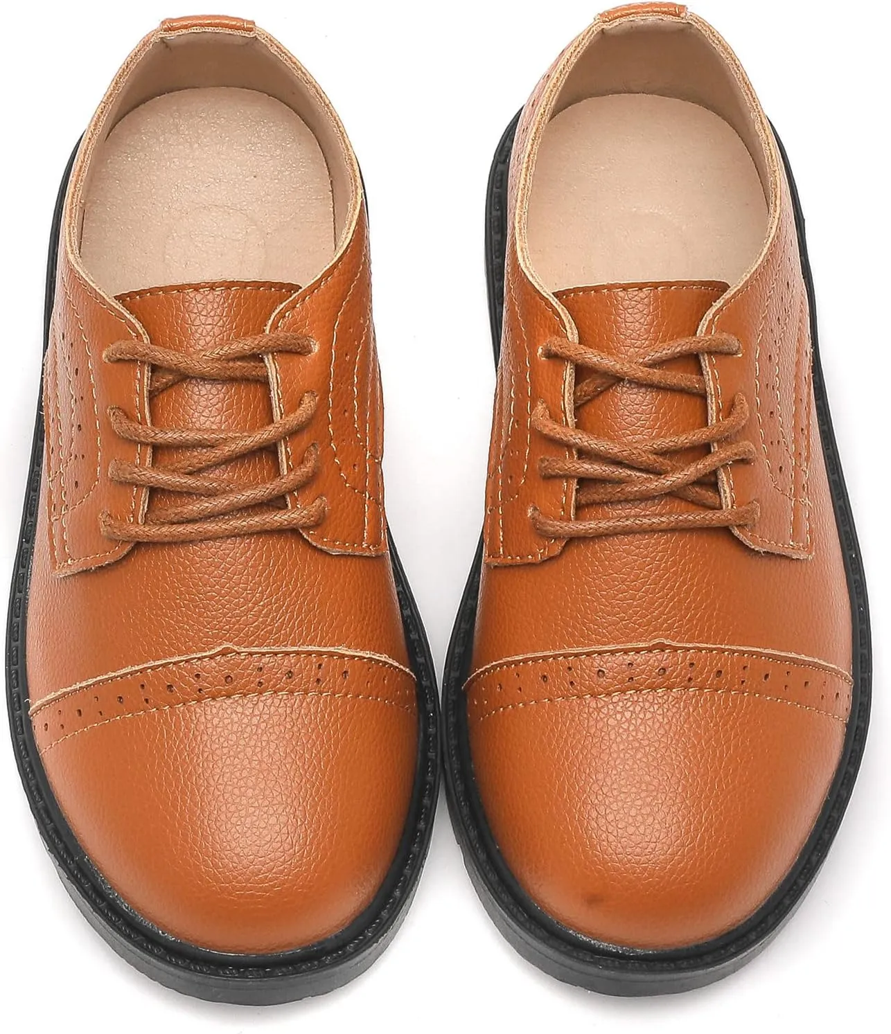 kkdom Boys Girls Classic Lace-Up School Uniform Comfort Oxfords Dress Shoes Loafer Flats (Toddler/Little Kid)
