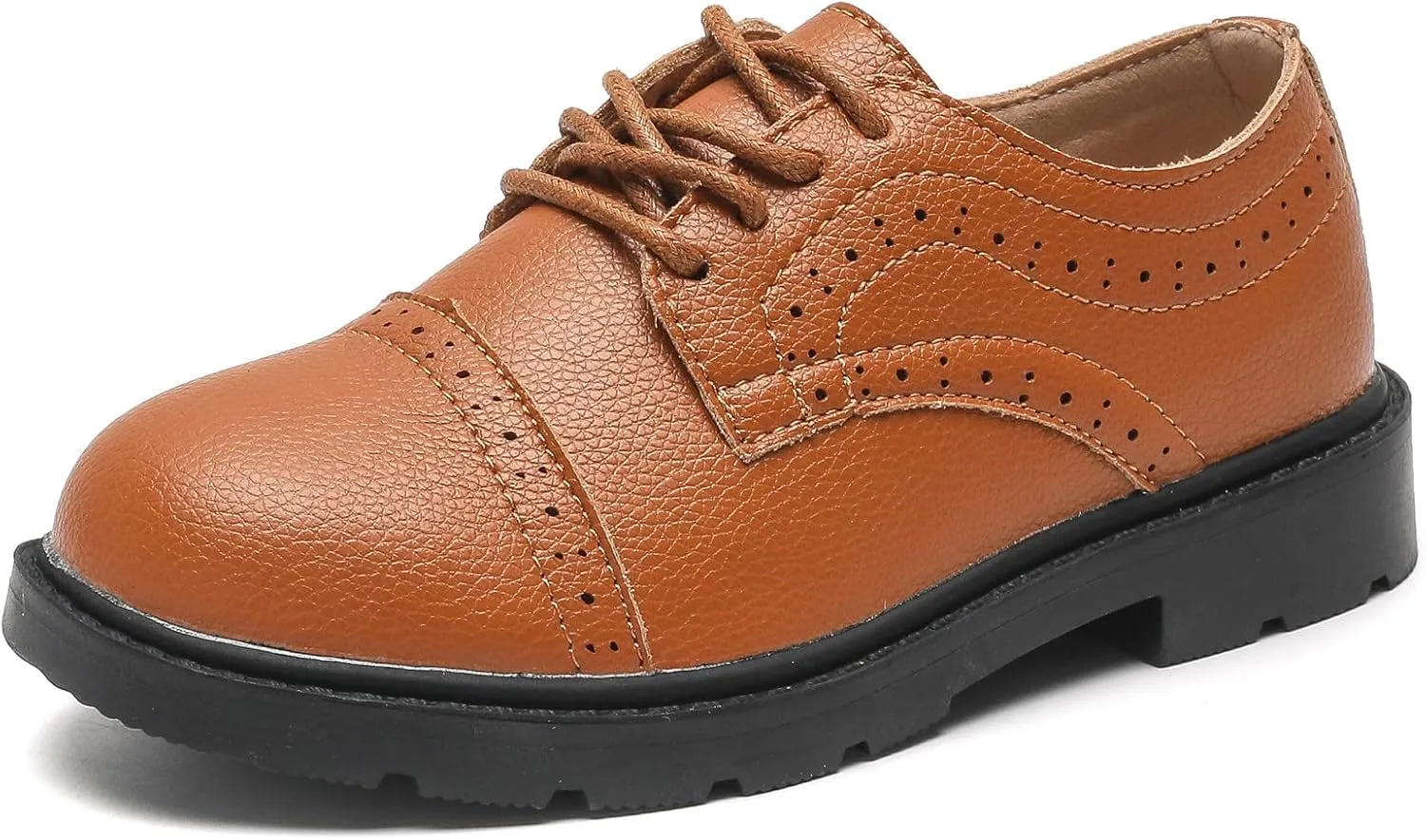 kkdom Boys Girls Classic Lace-Up School Uniform Comfort Oxfords Dress Shoes Loafer Flats (Toddler/Little Kid)