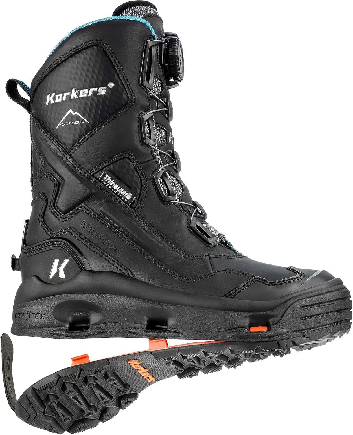 Korkers Women's Polar Vortex 1200 W/SnowTrac Sole Mid Calf Boot