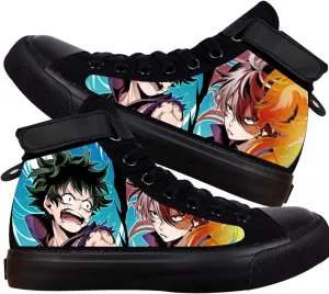 KPOP Mha Anime Shoes Merch Deku Bakugou Patterns Printing Sneakers Anime Cosplay High-Top Shoes