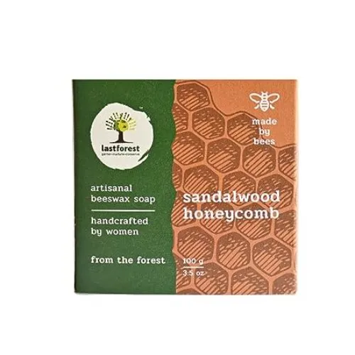 Last Forest Artisanal Handcrafted Handmade Natural Honeycomb Beeswax Soap Sandal 100% Natural - 100 g