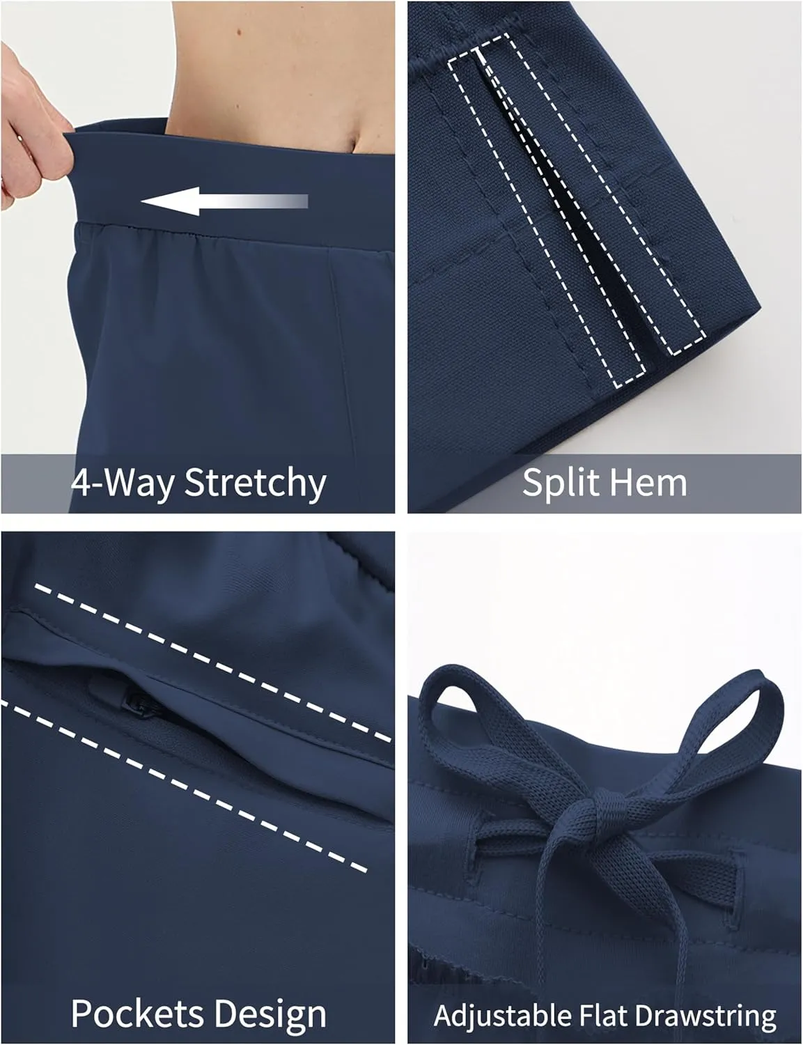 LastFor1 Women's Golf Pants High Waisted Water Resistant UPF 50  7/8 Ankle Pants with Pockets Lightweight Athletic Casual