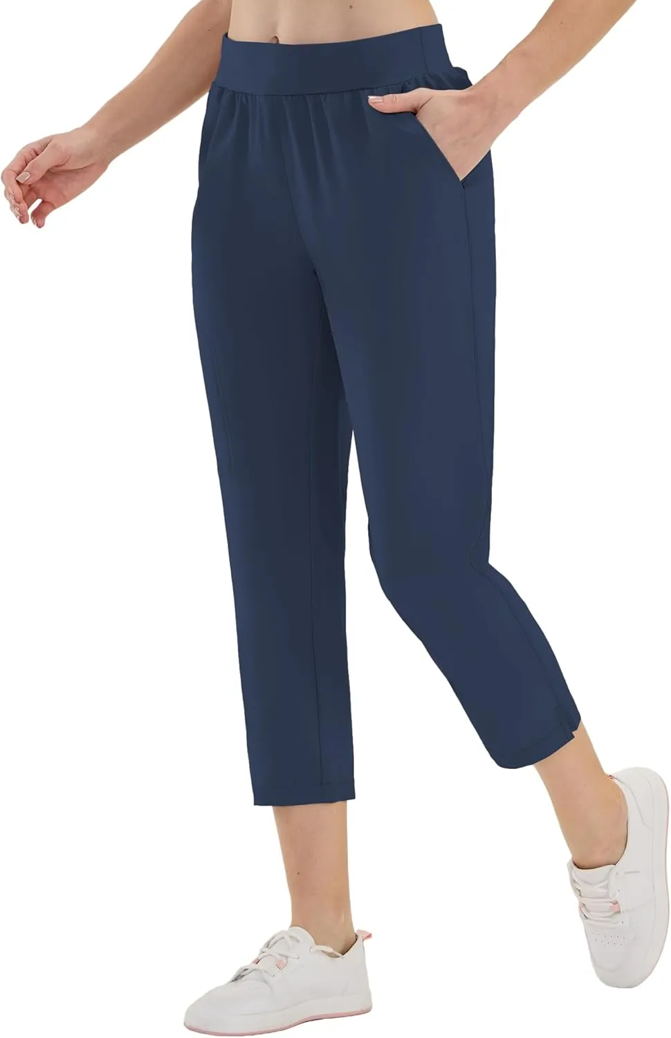 LastFor1 Women's Golf Pants High Waisted Water Resistant UPF 50  7/8 Ankle Pants with Pockets Lightweight Athletic Casual