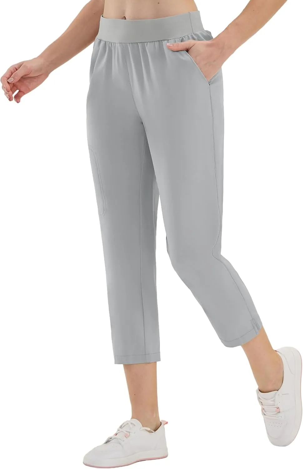 LastFor1 Women's Golf Pants High Waisted Water Resistant UPF 50  7/8 Ankle Pants with Pockets Lightweight Athletic Casual