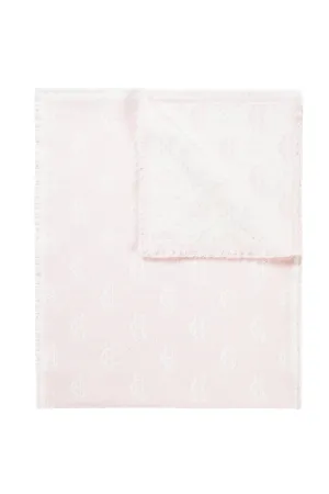 Lightweight Monogram Scarf (Cream Soft Pink)