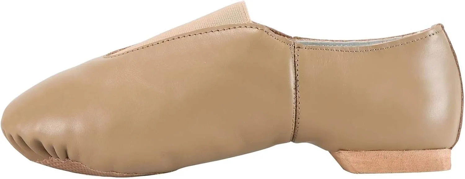 Linodes Leather Jazz Shoe Slip On (Toddler/Little Kid/Big Kid) with Elastic Top Piece