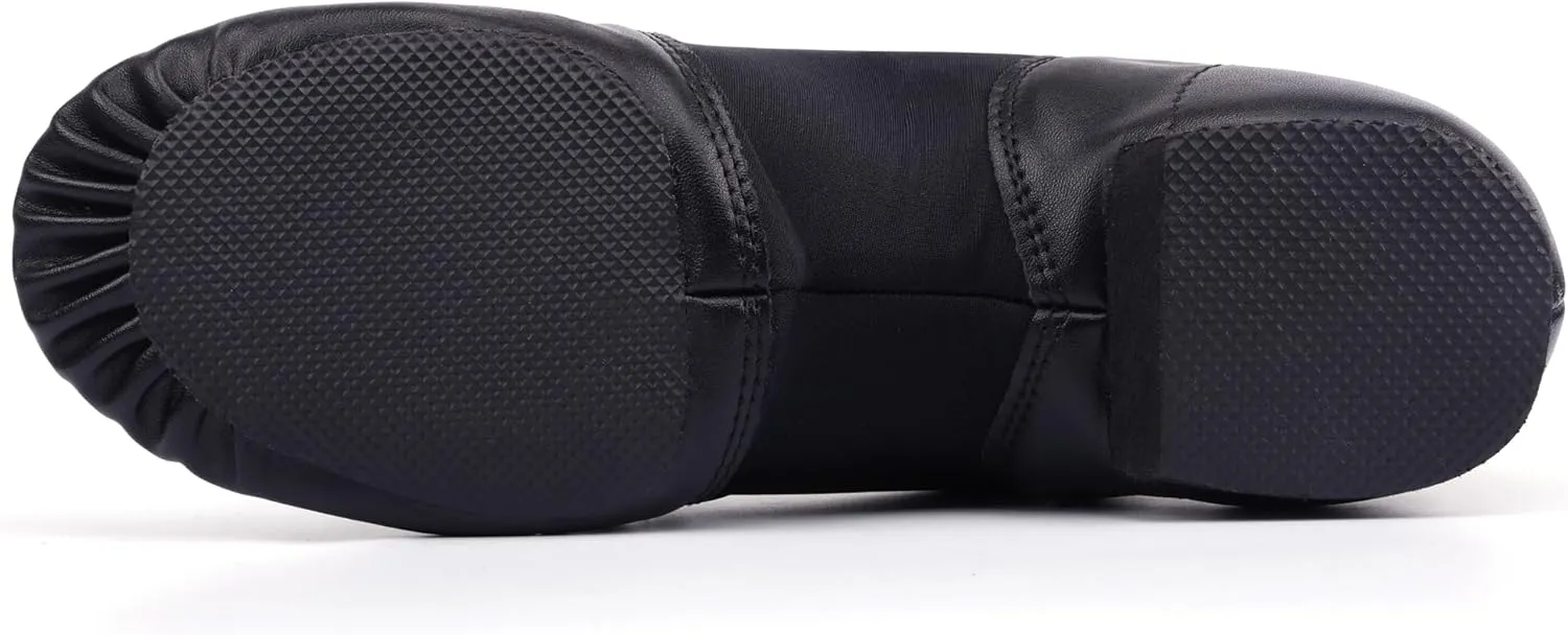 Linodes Unisex 006 PU Leather Upper Slip-on Jazz Shoe for Women and Men's Dance Shoes