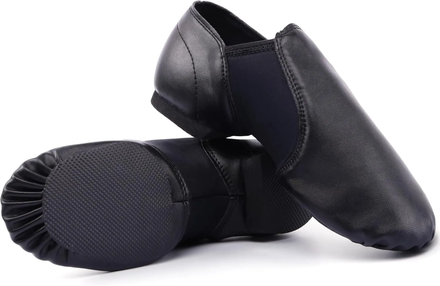 Linodes Unisex 006 PU Leather Upper Slip-on Jazz Shoe for Women and Men's Dance Shoes