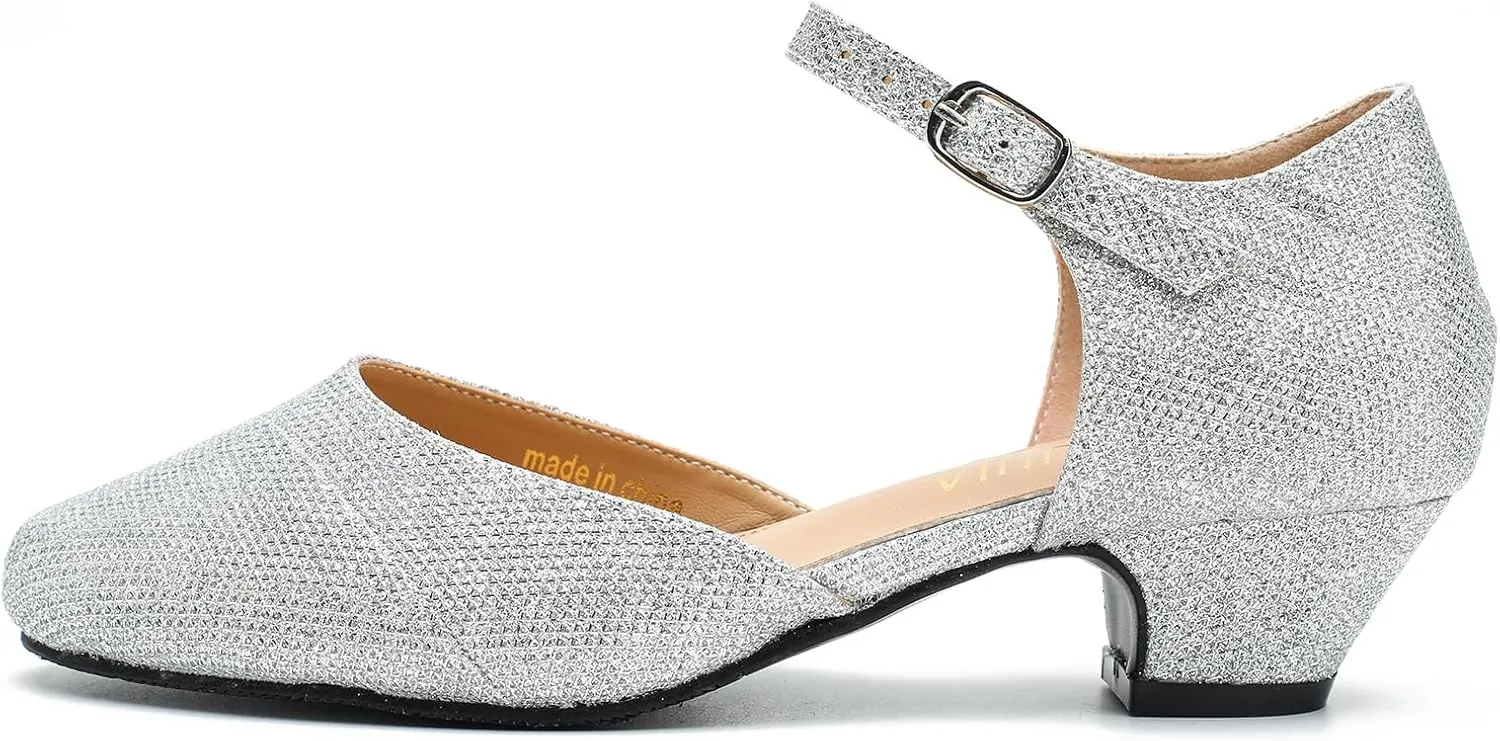 LIURUIJIA Women's Low Heels Dress Shoes Comfortable Closed Toe D'Orsay Pumps Ankle Strap Chunky Heels