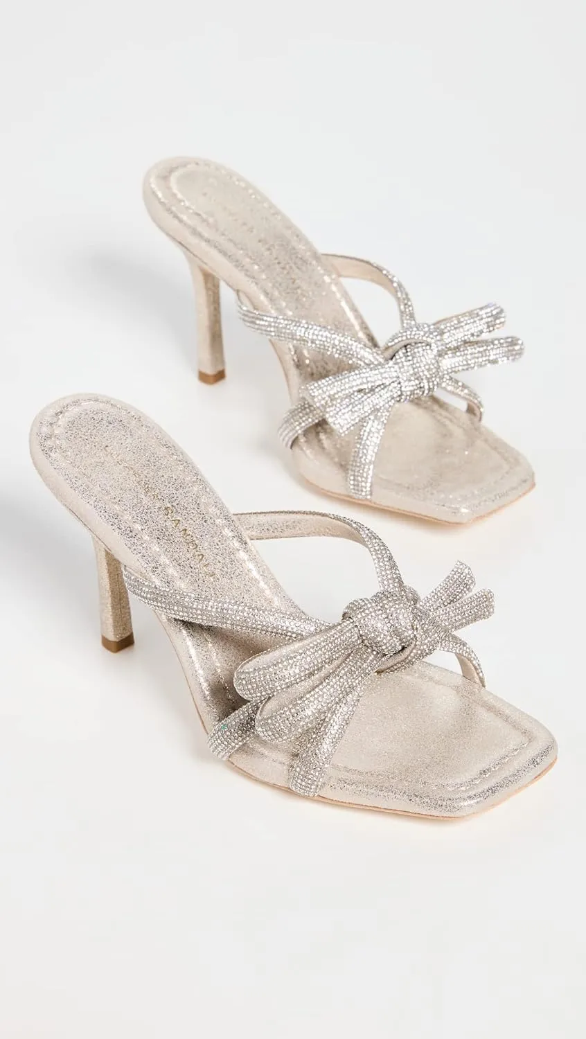 Loeffler Randall Women's Leather Bow Heeled Sandals