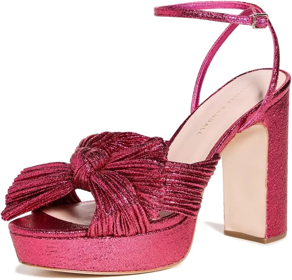 Loeffler Randall Women's Natalia Pleated Platform Sandals