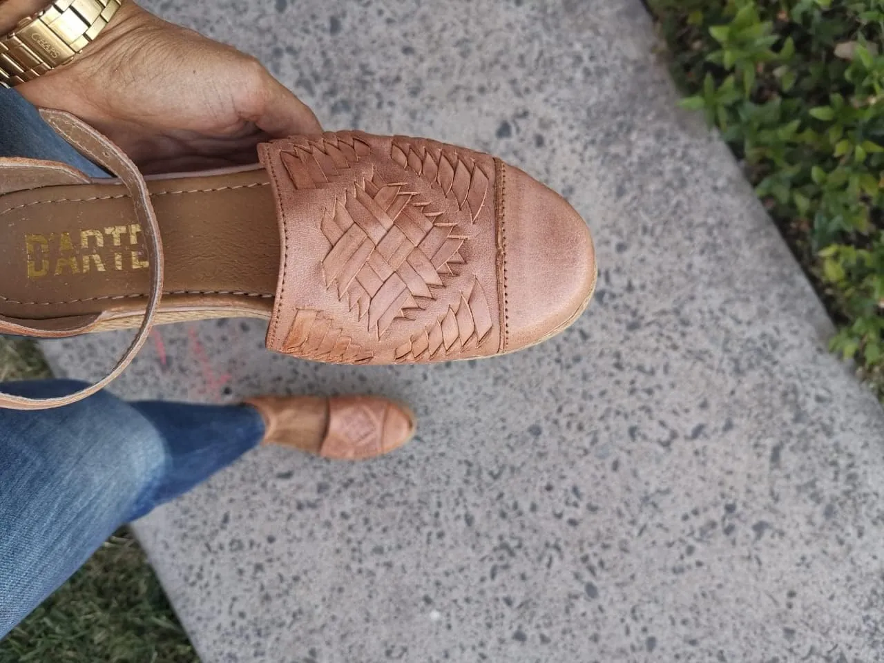 Macarena Collection Huarache Sandal Colorful Leather Mexican Style Color Tan 02