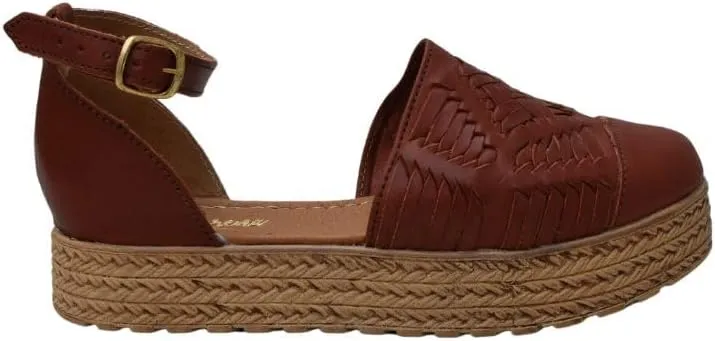 Macarena Collection Huarache Sandal Colorful Leather Mexican Style Color Tan 02