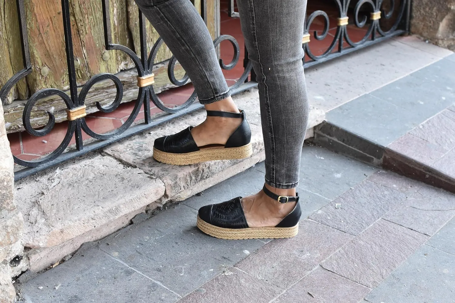 Macarena Collection Huarache Sandal Colorful Leather Mexican Style Color Tan 02