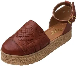 Macarena Collection Huarache Sandal Colorful Leather Mexican Style Color Tan 02