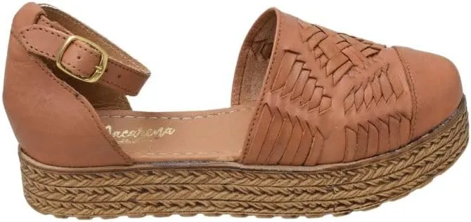 Macarena Collection Huarache Sandal Colorful Leather Mexican Style Color Tan 02