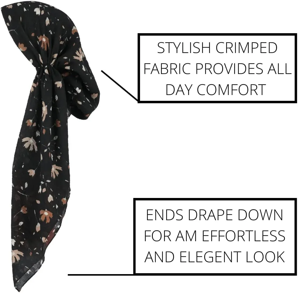 Madison Headwear Pretied Head Scarves for Women Featuring Lightweight Crimped Material and Attractive